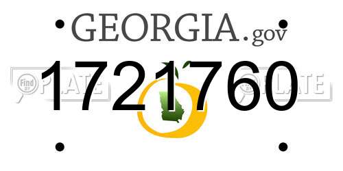 1721760 Georgia License Plate