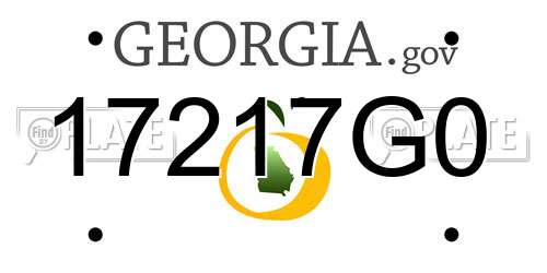 17217G0 Georgia License Plate