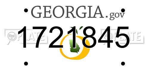 1721845 Georgia License Plate