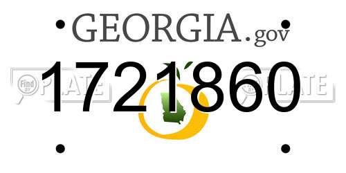 1721860 Georgia License Plate