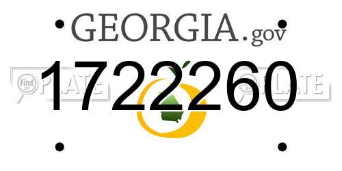 1722260 Georgia License Plate