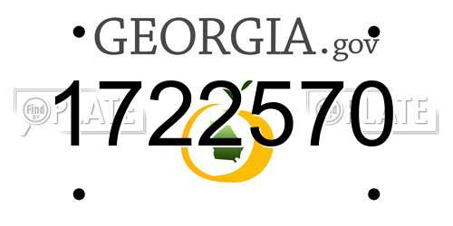 1722570 Georgia License Plate