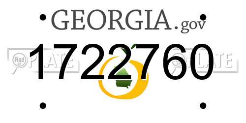 1722760 Georgia License Plate