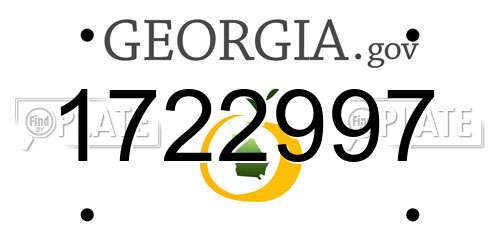 1722997 Georgia License Plate