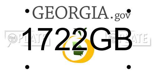 1722GB Georgia License Plate