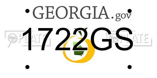 1722GS Georgia License Plate