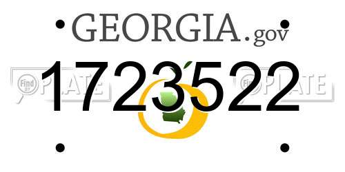 1723522 Georgia License Plate