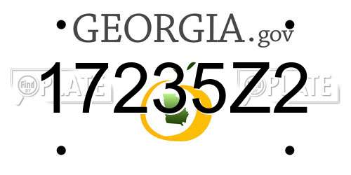 17235Z2 Georgia License Plate