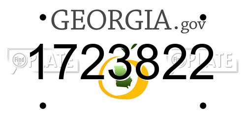 1723822 Georgia License Plate