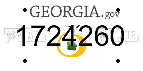 1724260 Georgia License Plate