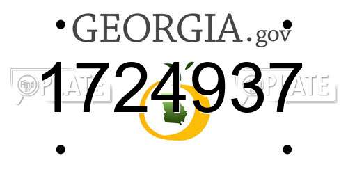 1724937 Georgia License Plate