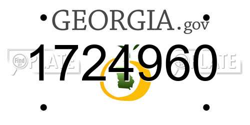 1724960 Georgia License Plate