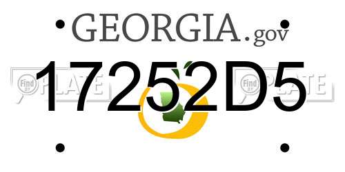 17252D5 Georgia License Plate