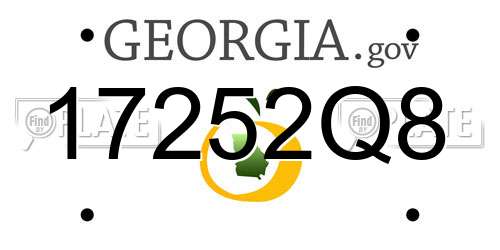 17252Q8 Georgia License Plate