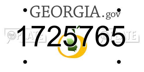 1725765 Georgia License Plate