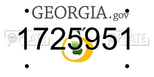 1725951 Georgia License Plate