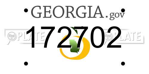 172702 Georgia License Plate