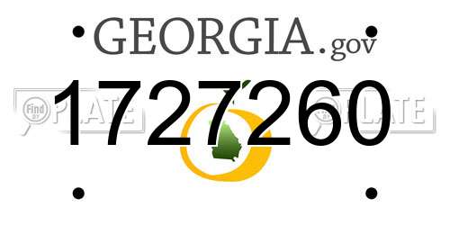 1727260 Georgia License Plate