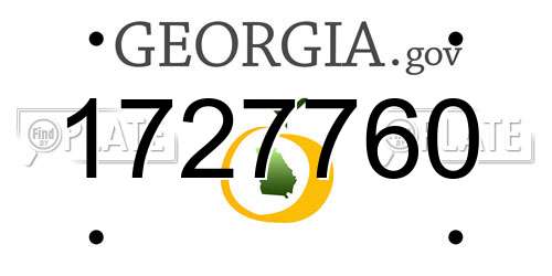 1727760 Georgia License Plate