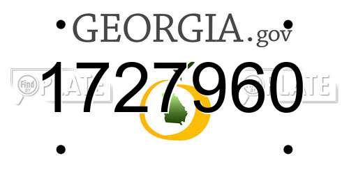 1727960 Georgia License Plate