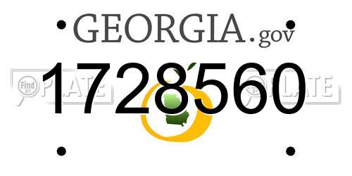 1728560 Georgia License Plate