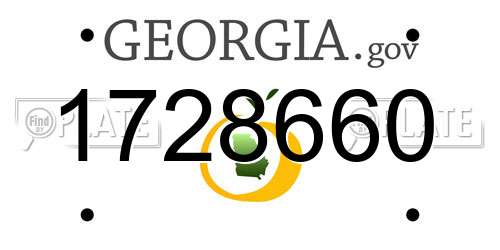 1728660 Georgia License Plate