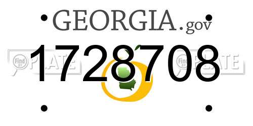 1728708 Georgia License Plate