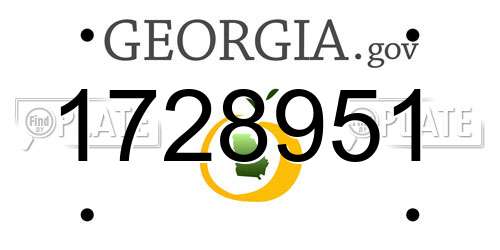 1728951 Georgia License Plate