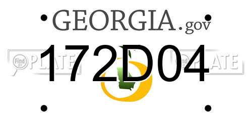 172D04 Georgia License Plate