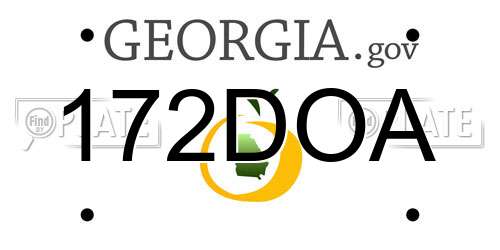 172DOA Georgia License Plate