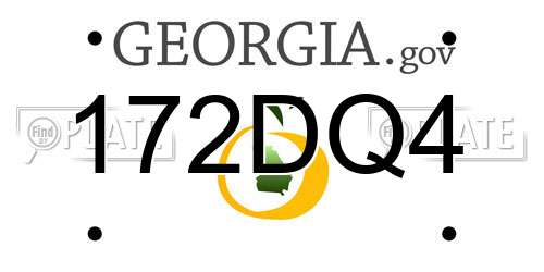 172DQ4 Georgia License Plate