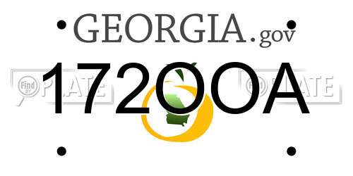 172OOA Georgia License Plate