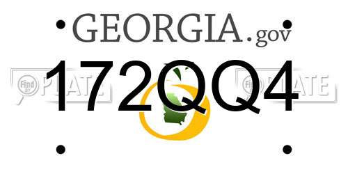 172QQ4 Georgia License Plate