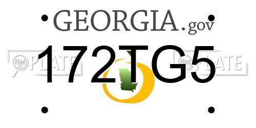 172TG5 Georgia License Plate