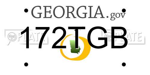 172TGB Georgia License Plate