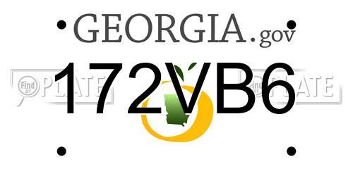 172VB6 Georgia License Plate