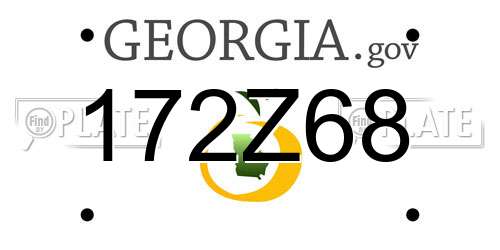 172Z68 Georgia License Plate