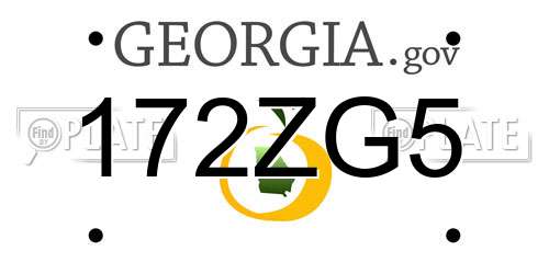 172ZG5 Georgia License Plate