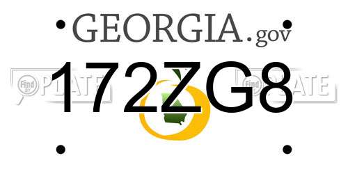 172ZG8 Georgia License Plate