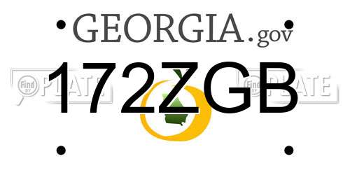 172ZGB Georgia License Plate