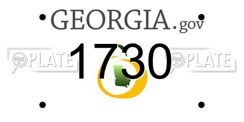 1730 Georgia License Plate
