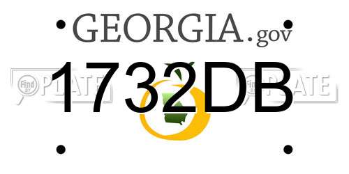 1732DB Georgia License Plate