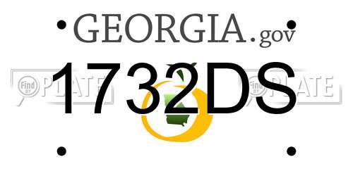 1732DS Georgia License Plate