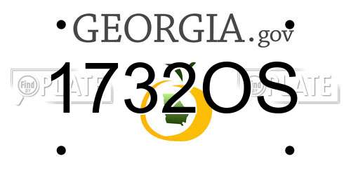 1732OS Georgia License Plate