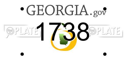 1738 Georgia License Plate