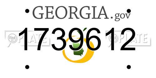 1739612 Georgia License Plate