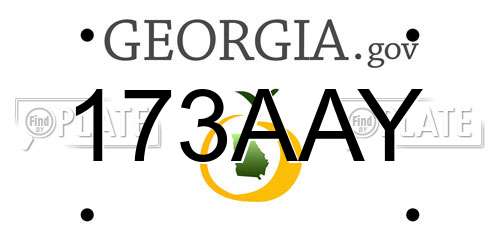 173AAY Georgia License Plate