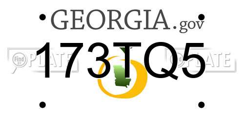 173TQ5 Georgia License Plate