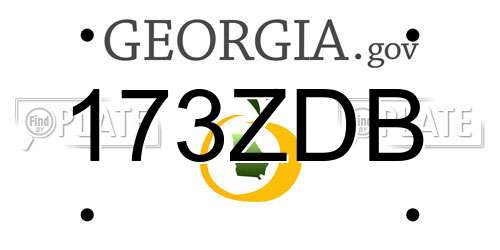 173ZDB Georgia License Plate