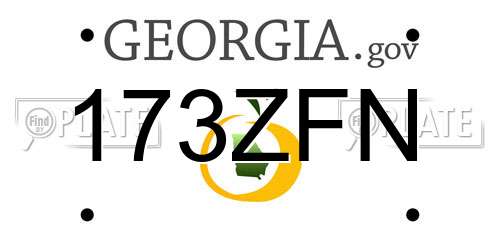 173ZFN Georgia License Plate